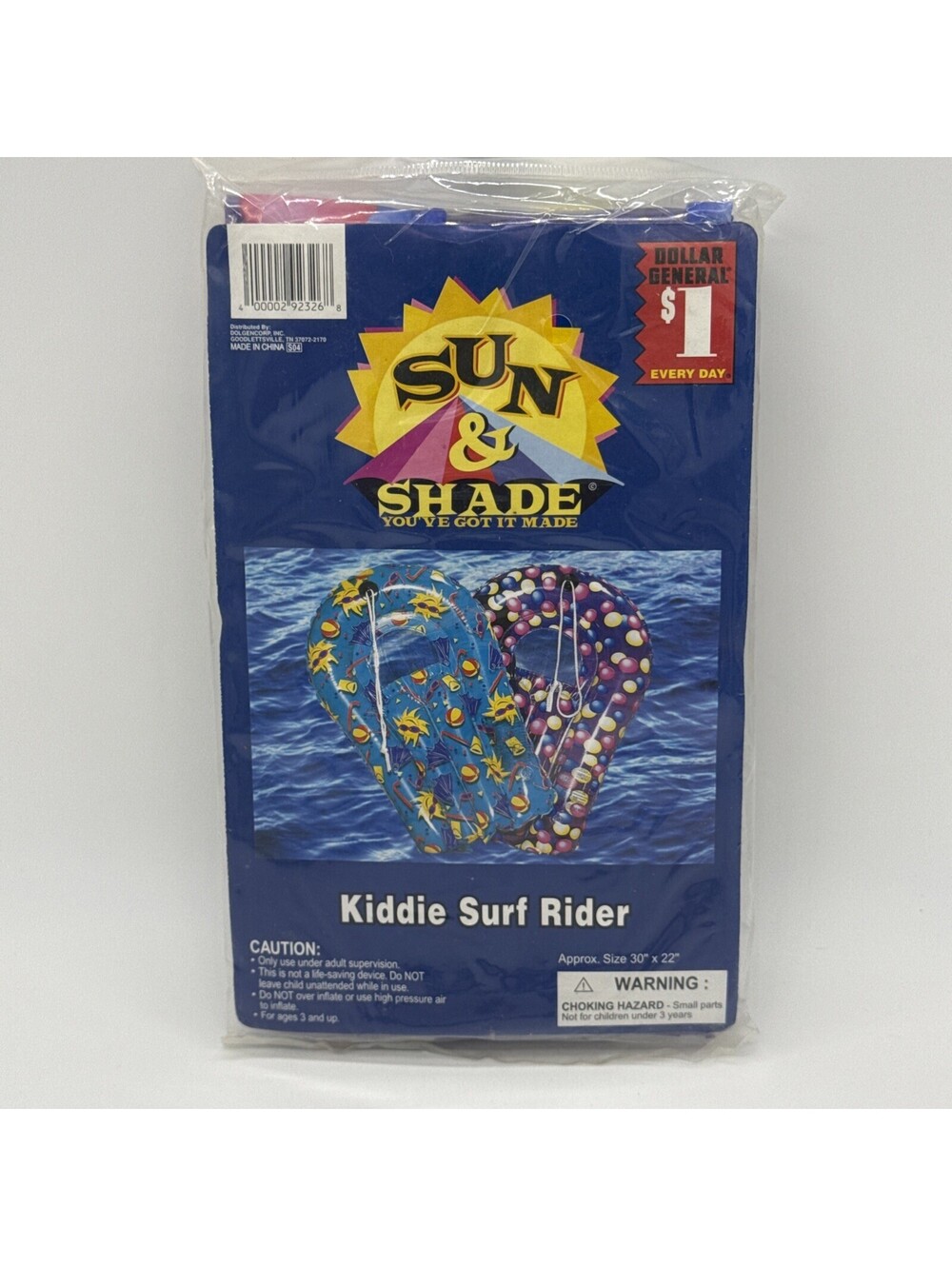 Vintage Sun & Shade Kiddie Surf Rider Inflatable Pool Mat Float NIP NOS Not Two
